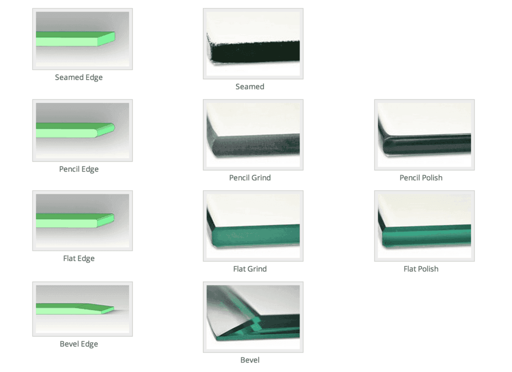 Glass edge processing types