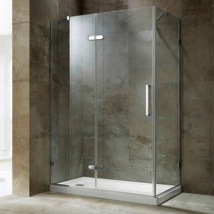 Frameless shower enclosure